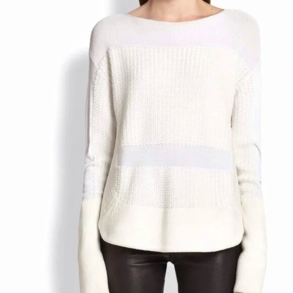 HELMUT LANG Baseball Hem Textured Inlay Split Side Sweater